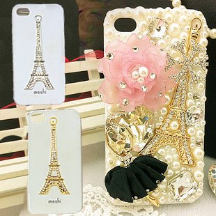 UFINIDINGS - 1 pc 3D Silver Rhinestone Eiffel Tower Cabochon for DIY Bling Mobile Phone Case Decoration