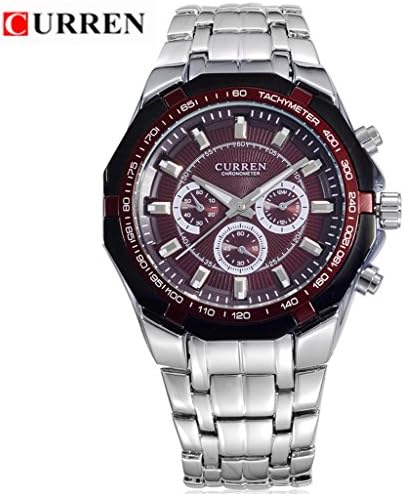 Affute Casual Men Sports Watches Men Military Wrist Watches Casual Full Steel Men Watch Waterproof(Purple)