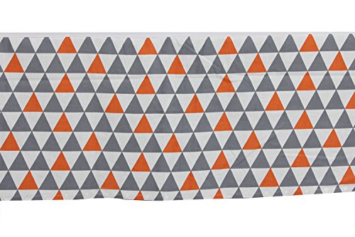Bacati - Playful Foxes Orange/grey Crib/toddler Bed Skirt (Orange/Grey Triangels Print)