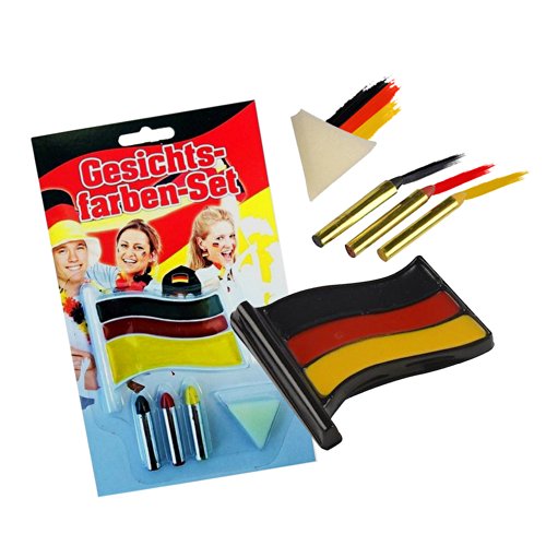 Taffstyle® Fanartikel Damen Schminkstift Set Fussball Weltmeisterschaft 2014 WM & EM Make-Up Schwarz Rot Gold – Deutschland Taffstyle® Fanartikel Damen Schminkstift Set Fussball Weltmeisterschaft 2014 WM & EM Make-Up Schwarz Rot Gold – Deutschland