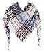 Wander Agio Womens Warm Scarf Triangle Shawls Scarves Stripe Plaid Fichu Rough Beige 5