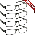 Reading Glasses _ Best 4 Pack for Men and Women _ Have a Stylish Look and Crystal Clear Vision When You Need It! _ Comfort Spring Arms & Dura-Tight Screws _ 180 Day 100% Guarantee + 2.00