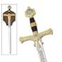 King Solomons Sword Medieval with Black Handle Grip and Plaque