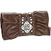 BCBGMAXAZRIA Indie Rock Studded Bow Clutch,Cognac,one size