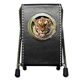 Pen Holder Desk Clock of Bengal Tiger Cat Wild Africa
