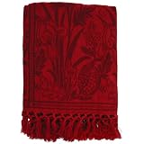 April Cornell 60x90 Garden Jacquard Red Table Cloth