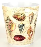 Boston International Decorative Melamine Waste Basket In Seashells Design