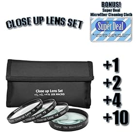 CLASSIC High Definition +1 +2 +4 +10 Close-Up Macro Filter Set + Pouch For The Specific Canon Lenses (Canon Telephoto EF 100mm f/2.0 USM Autofocus Lens, Telephoto Tilt Shift TS-E 90mm f/2.8, Wide Angle EF 24mm f/2.8, Wide Angle EF 28mm f/1.8 USM)
