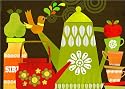Poster / Kunstdruck retro kitchen in der Gr&ouml;&szlig;e (BxH): 40 x 30 cm von Elisandra - als hochwertiges Kunstposter auf satiniertem Fotopapier - Plakat als Kunstbild - Bild als loses Blatt