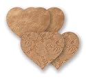 Nippies Tan Caramel Heart Waterproof Self Adhesive Fabric Nipple Cover Pasties