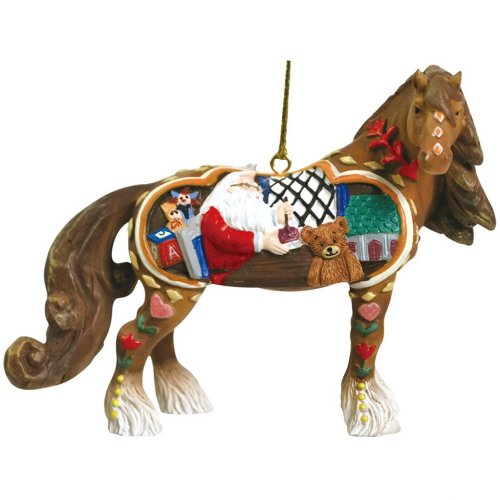 Westland Giftware Horse of a Different Color Ornament Figurine, 2.5-Inch, Santa's Workshop Clydesdale