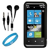 Black 2 Piece Snap On Crystal Case for HTC Arrive + INCLUDES!!! Black Hands ....