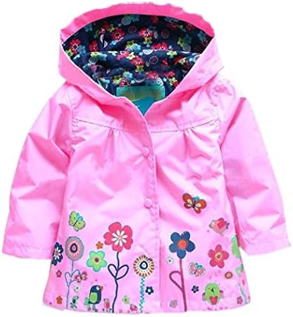 wallcart Girl Baby Kid Waterproof Hooded Coat Jacket Outwear Raincoat Hoodies 2-9 Y