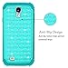 Galaxy S4 Case, MANDYCOWRY [Fashion Creative Design] Crystal Bling PC Shell Shock Absorbing Soft Rubber Inner Hybrid Armor Protection Cover for Samsung Galaxy S4 S IV I9500 All Carriers(Turquoise)