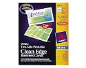 Avery&reg; Two-Side Printable Clean Edge Business Cards for Inkjet Printers, White, Matte, Pack of 120 (28877)