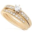 1/2ctw Round Brilliant Diamond Wedding Ring Set&nbsp;in 14k Yellow Gold (HI/I1)