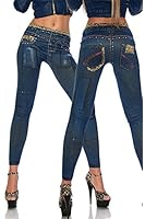 Graffiti Demin Blue Jeggings Stretch Pants Leggings Pencil Slim Jeans Tights
