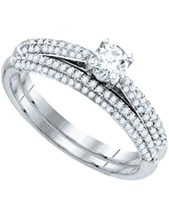 0.70CTW DIAMOND 0.25CT CENTER ROUND BRIDAL RING