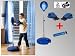 Hudora Boxen Punchingball inkl. Boxhandschuhe, blau, NEU