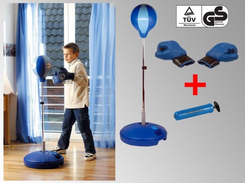 Hudora Boxen Punchingball inkl. Boxhandschuhe, blau, NEU