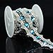 Seasofbeauty Blue Zircon Resin Clear Glass Rhinestone Sewing Costume Wedding Silver Trim 1 Yards
