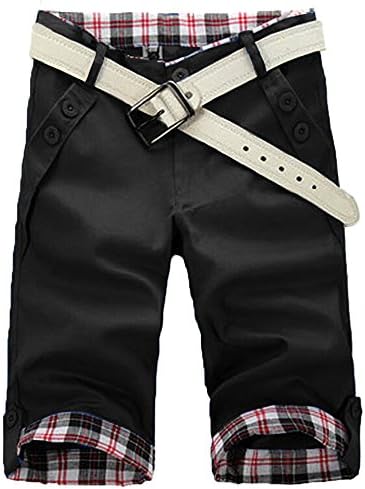 HEMOON Men's Perfect Work Short D3 Classic Fit Flat Front Black 32W