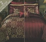 Anacapri Reversible Burgundy/Gold King 11 Piece Comforter Bed In A Bag Set