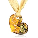 Gold And Purple Heart Murano Glass