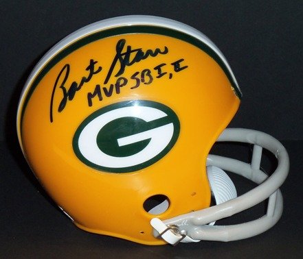 Bart Starr Autographed Green Bay Packers Mini Helmet with inscription
