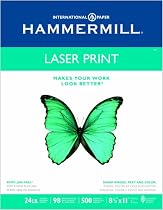 Hammermill Laser Print Copy/Laser Paper, 98 Brightness, 24lb, Letter Size (8.5 x 11), White, 500 Sheets (10460-4)