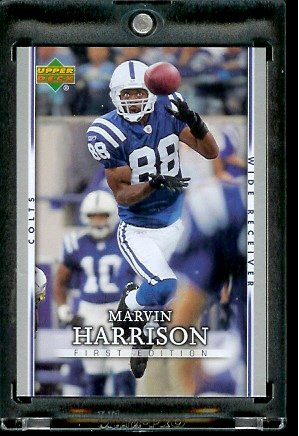 2007 Upper Deck First Edition #41 Marvin Harrison Indianapolis Colts Football Card - Mint Condition - In Protective Display Case !