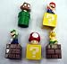 New Super Mario Bros mini figures bundle (a set of Five ~1 figures: Mario, Goomba, Luigi, Koopa Troopa, and Mushroom; Each comes with a ~1 mounting block) (Japanese Imported)