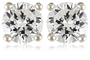 Platinum Plated Sterling Silver 5mm Round Cubic Zirconia Four-Prong Stud Earrings