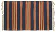 100% Cotton Flat Weave Blue and Brown Rug Striped 2 X 3