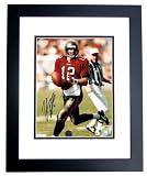 Trent Dilfer Autographed/Hand Signed Tampa Bay Bucs ''Red Jersey'' 8x10 Action Photo BLACK CUSTOM FR