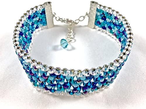 Shades of Blue Peyote Stitch Bracelet