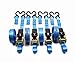 Scorpion Strap Ratchet Tie Downs 4 Pack - Great For Cargo Moving Hauling Securing - Breaking Strength 1500 Lb - Load Cap 500 Lb - 16.7ft Length - Blue