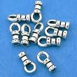 10 Silver Crimp Beads Fancy Cord Ends w/ Loop 1.3mm