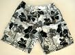 Big and Tall Mens Swim Trunks with Elastic Drawstring Waist and Board Short Style Front, 2 Side Patch Pockets. Mesh Lined. White/Black/Floral in Sizes 2XL - 4XL