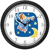 Angel with Bugle No.2 - Cherub, Angel or Cupid Theme Wall Clock by WatchBuddy Timepieces (Black Frame)