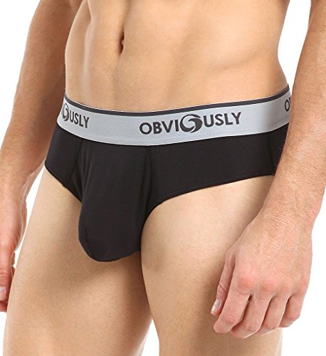 Obviously Naked Brief with Contour Pouch (Black, Large)
