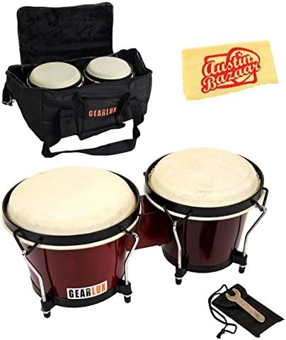 Gearlux Tunable Bongos Bundle with Gig Bag - Cherry