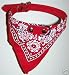 Bandana Dog Collar Red, Small Neck Size 10"-13"