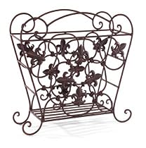 Wrought Iron Fleur-de-lis Magazine Rack
