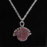 Pewter Volleyball and Word Necklace