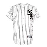 MLB Youth Chicago White Sox Paul Konerko White/Black Pinstripe Home Short Sleeve Replica Button Front Jersey By Majestic (White/Black Pinstripe, Small)