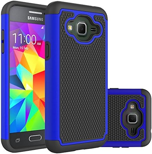 Galaxy J3 Case, Express Prime Case, Amp Prime Case, Sophmy [Shock Absorption] Hybrid Armor Protective Case Cover for Samsung Galaxy J3 2016 (blue)