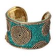 World Finds Fair Trade Zipper Beaded Cuff Bracelet (Teal)