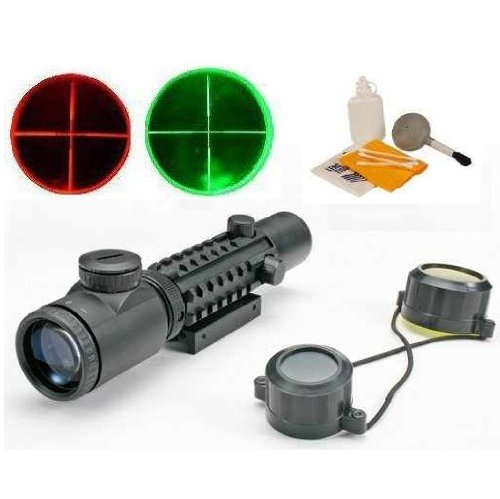 Ultimate Arms Gear 2-6x28 Dual Red &amp; Green Illuminated P4 Mil Dot Sniper Rangefinder Military Reticle Rifle-Shotgun Scope w/ Integral Tri Weaver-Picatinny System and Mounting Base