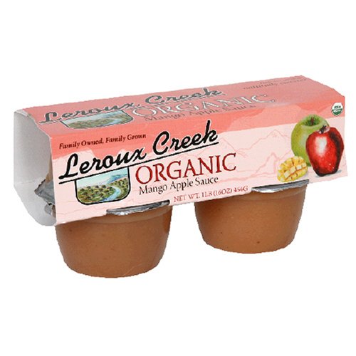 LeRoux Creek Organic Apple Sauce, Mango, 4-Ounce, 4-Count Cups (Pack of 6) by Apple Sauce Cups